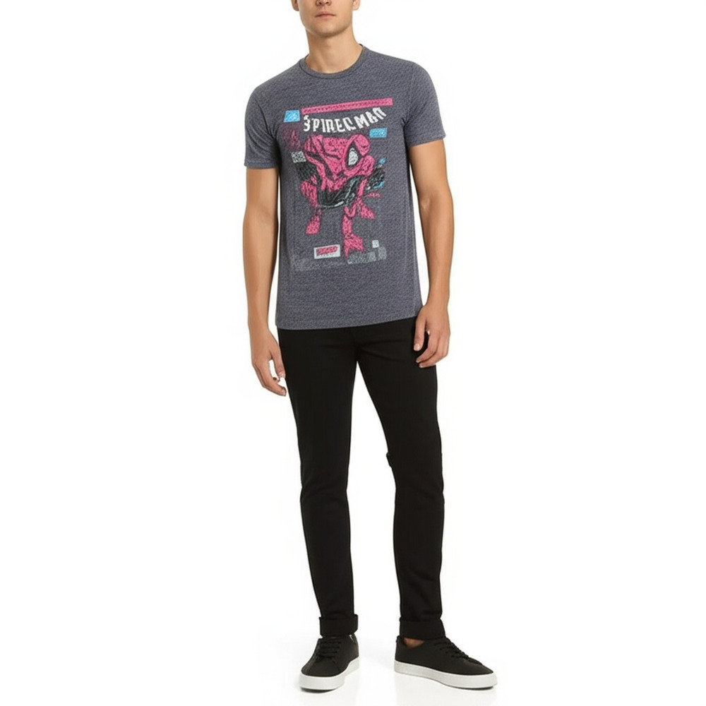 Marvel Comics Mens L Heather Charcoal Spider-Man Torment Graphic Tee Collectible